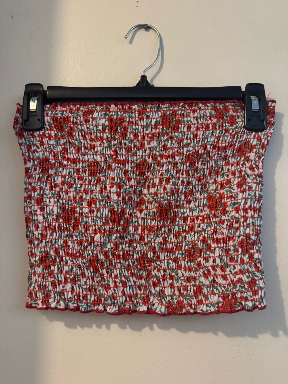 Better Be Red Floral Smocked Mini Skirt
